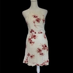 GF Collection Halter Tie Open Back Straps Floral Print Dress Size 4